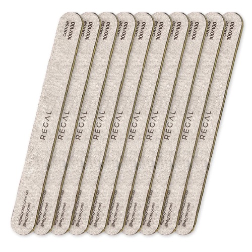 Regal by Anh Standard COARSE 100/100 Nail File 10 pack