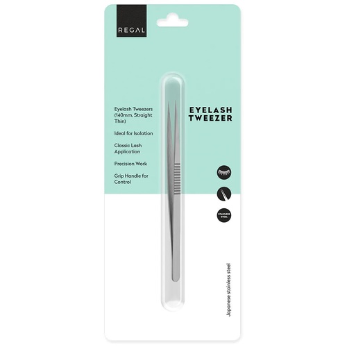 Regal by Anh Professional 140mm Straight Eyelash Tweezer - Japanese Stainless Steel - REG18135