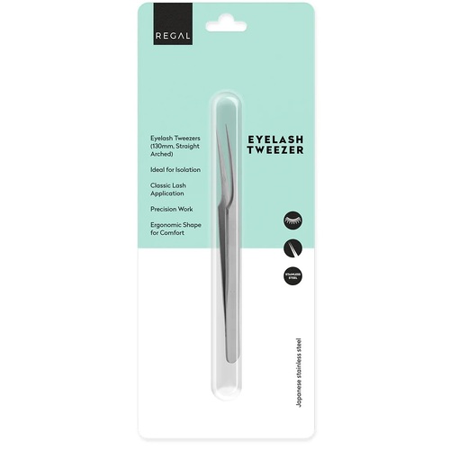 Regal by Anh Professional 130mm ARCHED Straight Eyelash Tweezer - Japanese Stainless Steel - REG18136