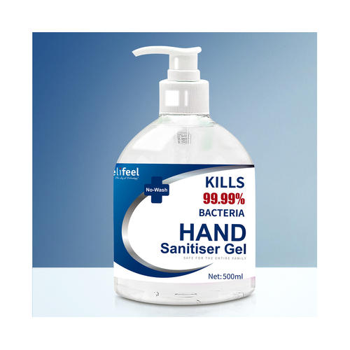 Relitouch Hand Sanitiser Gel 500ml Kills 99.9% Bacteria No Wash