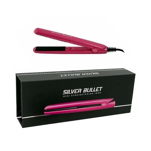 Silver Bullet Mini Hair Straightening Iron Travel Size Straightener - Pink