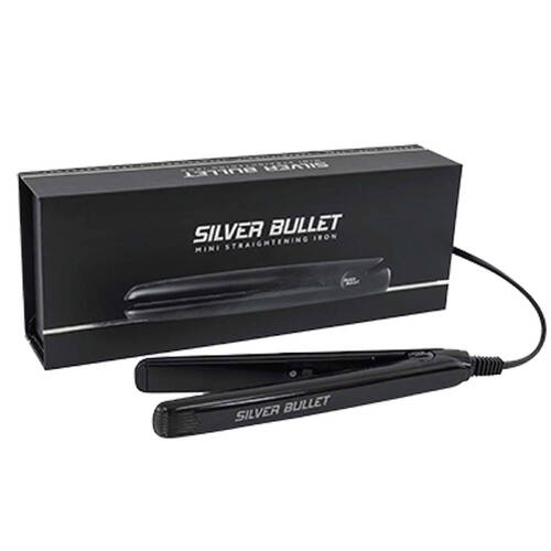 Silver Bullet Mini Hair Straightening Iron Travel Size Straightener Black