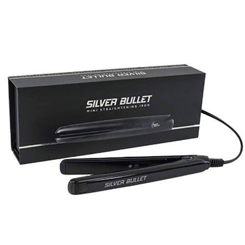 Silver Bullet Mini Hair Straightening Iron Travel Size Straightener - Black