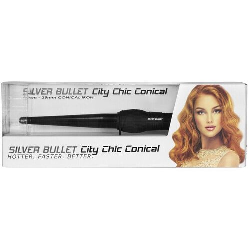 Silver Bullet City Chic LARGE 19-32mm Conical Curling Iron + Heat Protective Mat