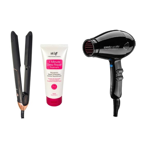 Speedy Supalite Black Hairdryer - Diva Glam Styler + Treatment Pack