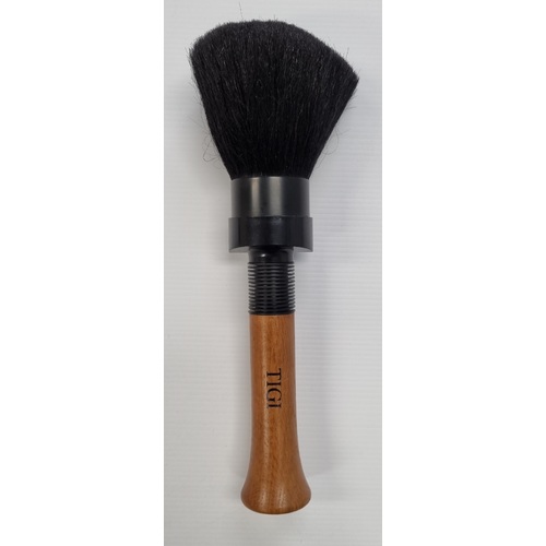 TIGI Deluxe Neck Hair Brush Duster Hairdressing Hardwood Ergonomic Long Handle Nylon Bristles 
