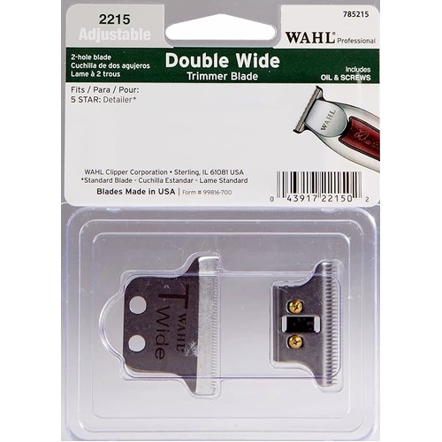 Wahl Professional Double Wide T-Blade Adjustable Detailer Trimmer Replacement Blade - WA2215
