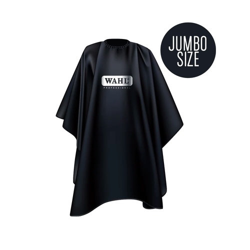 Wahl Jumbo Polyester Barber Cutting Cape 100% Polyester - Black WP3012NE/J