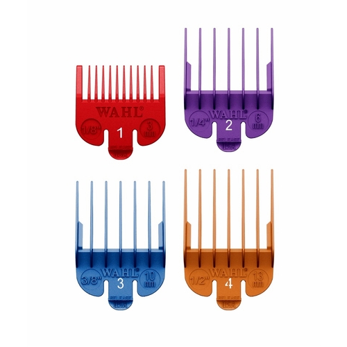 Wahl Professional Coloured Clipper Cutting Guides 1 to 4 set Attachment Combs