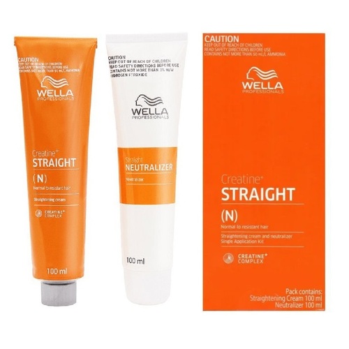 Wella Creatine + Straight (N) Normal to Resistant Hair 100ml Two Part Kit